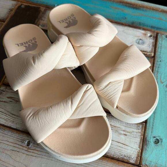 Sorel twist Viibe sandals puffy cushioned platform slip on sandal women's 9 - Picture 9 of 16